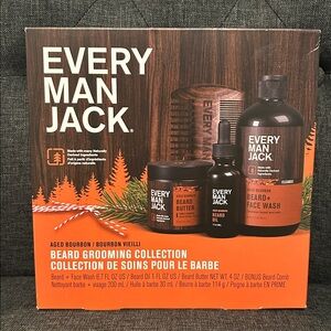 NEW 🆕 Every Man Jack Beard Grooming Gift Set Aged Bourbon natural ingredients